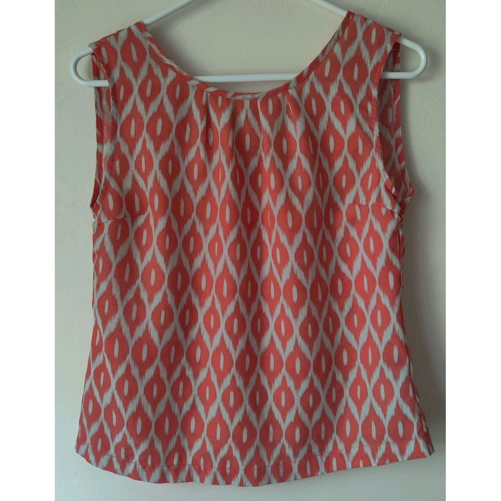 Anthropologie Tulle Women's Top Back Button Detail Size Small Orange/Brown